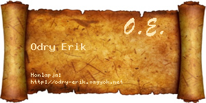 Odry Erik névjegykártya